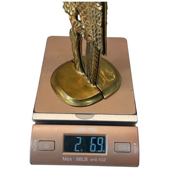 Vtg Andrea by Sadek Brass Parrot Bird Bookends 1980s Mid Century Pair - Picture 16 of 16